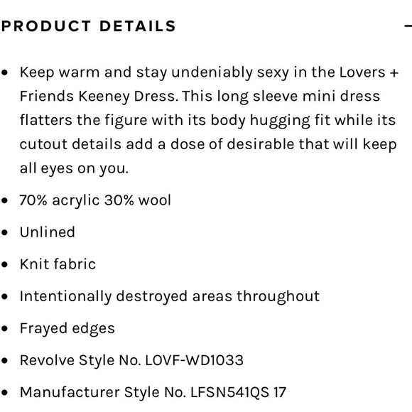 $148 LOVERS + FRIENDS SWEATER DRESS CAMILA COELHO LPA MAJORELLE REVOLVE TULAROSA - Picture 16 of 16